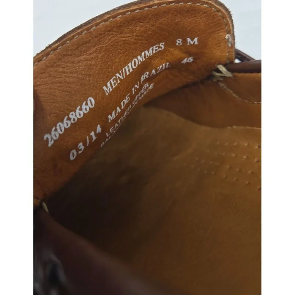 Clarks men's brown Leather Slip On Loafer Mocs Driver Shoes size 8
